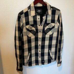 Harley Davidson B W buffalo plaid jacket, shacket -women’s small